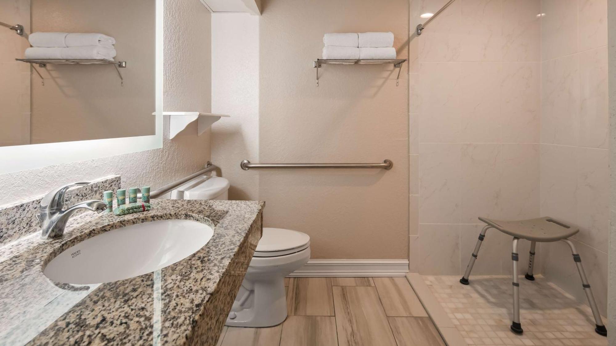 Double Room with Two Double Beds and Roll-In Shower - Disability Access