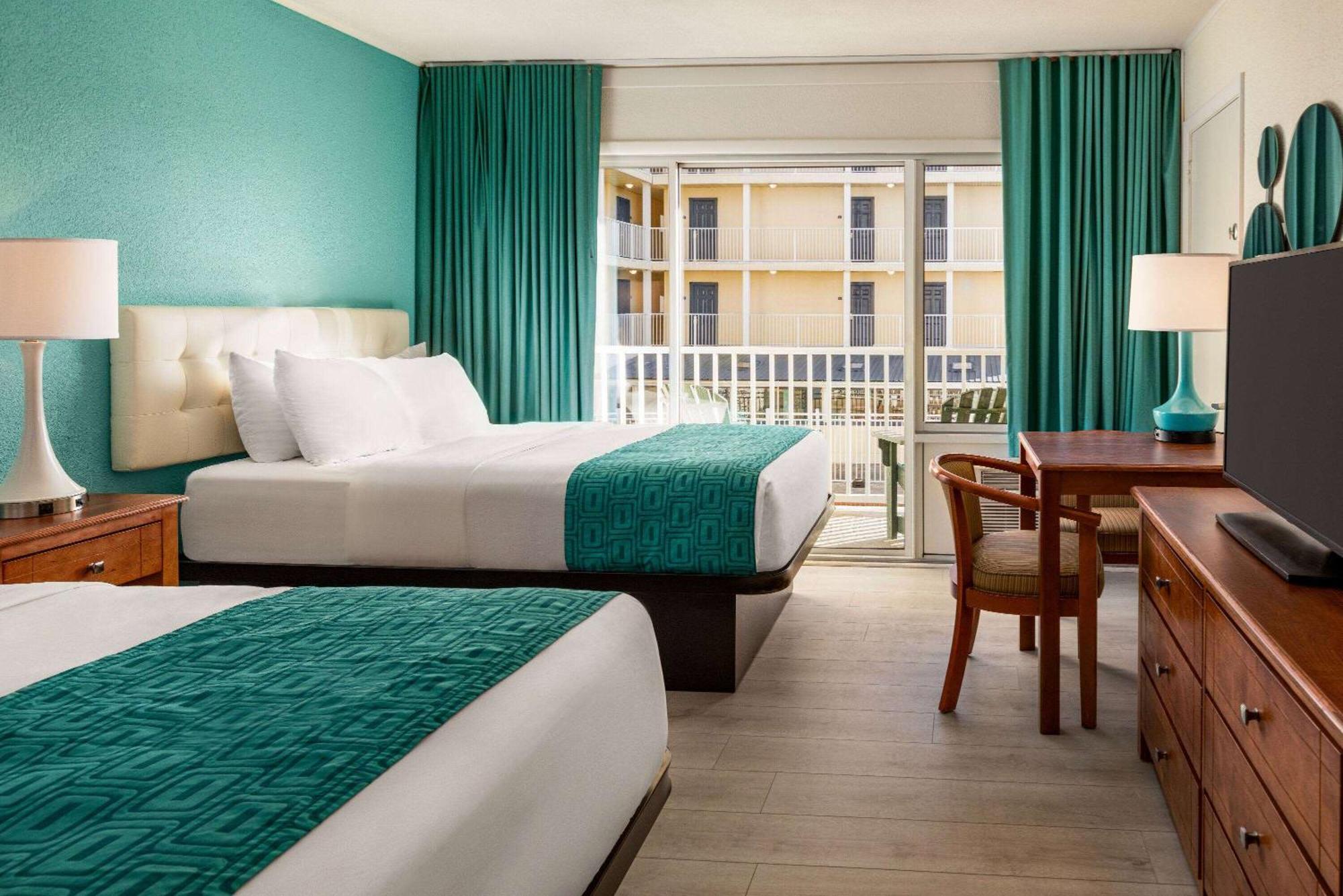 Double Room with Two Double Beds and Pool View - Mobility Access/Non-Smoking